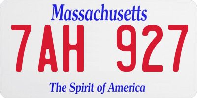 MA license plate 7AH927