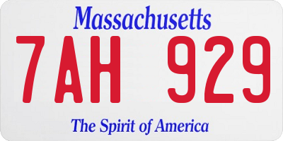 MA license plate 7AH929