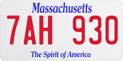 MA license plate 7AH930