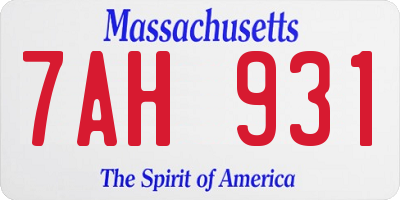 MA license plate 7AH931