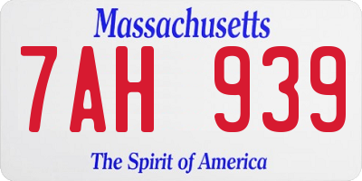 MA license plate 7AH939