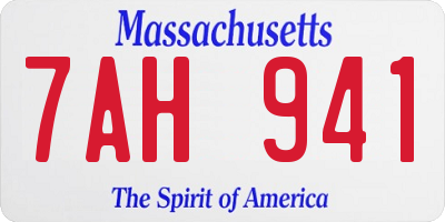MA license plate 7AH941