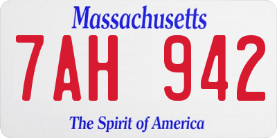 MA license plate 7AH942