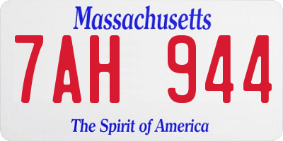 MA license plate 7AH944