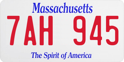 MA license plate 7AH945
