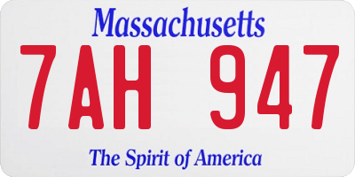 MA license plate 7AH947