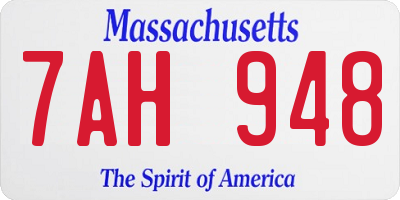 MA license plate 7AH948