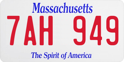 MA license plate 7AH949