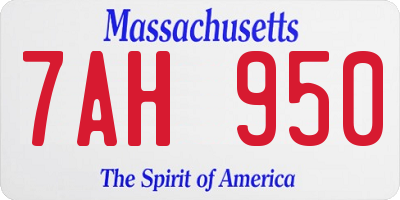 MA license plate 7AH950