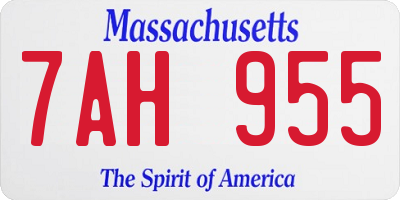 MA license plate 7AH955