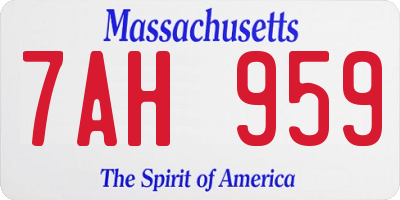 MA license plate 7AH959