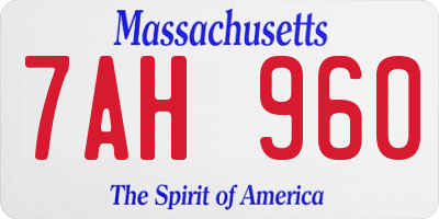 MA license plate 7AH960