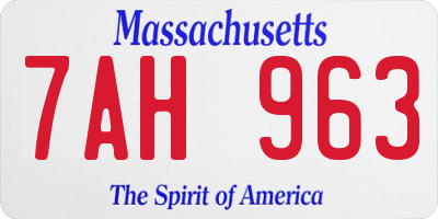 MA license plate 7AH963