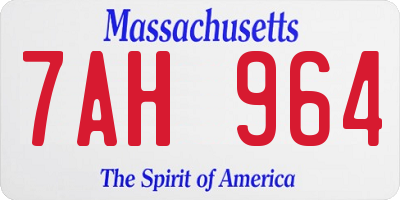 MA license plate 7AH964