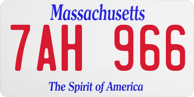 MA license plate 7AH966