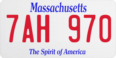MA license plate 7AH970