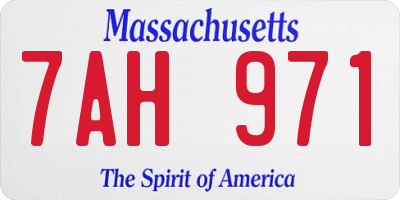 MA license plate 7AH971