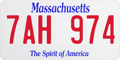 MA license plate 7AH974