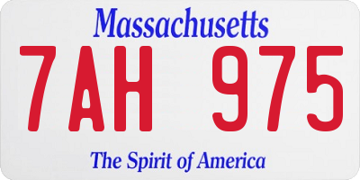 MA license plate 7AH975