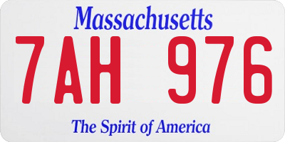 MA license plate 7AH976
