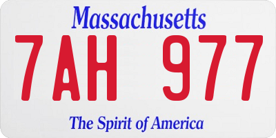 MA license plate 7AH977