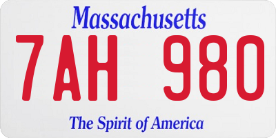 MA license plate 7AH980