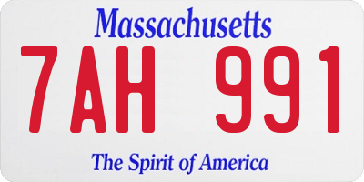 MA license plate 7AH991