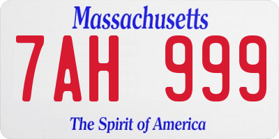 MA license plate 7AH999