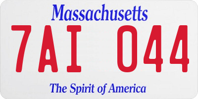 MA license plate 7AI044