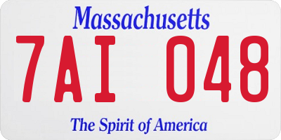 MA license plate 7AI048
