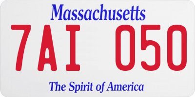 MA license plate 7AI050