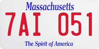 MA license plate 7AI051