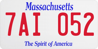 MA license plate 7AI052