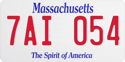 MA license plate 7AI054
