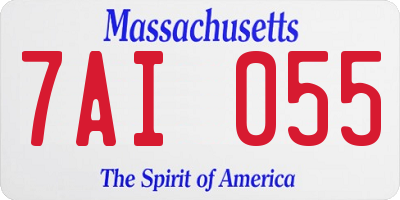 MA license plate 7AI055
