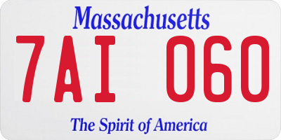 MA license plate 7AI060