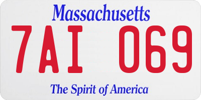MA license plate 7AI069