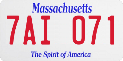 MA license plate 7AI071