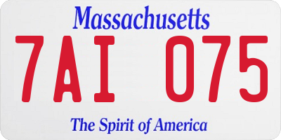 MA license plate 7AI075