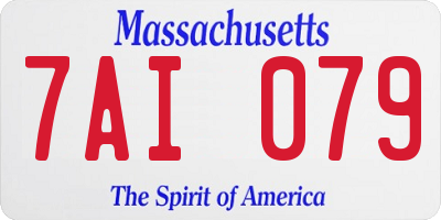 MA license plate 7AI079