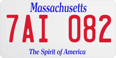 MA license plate 7AI082