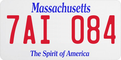 MA license plate 7AI084