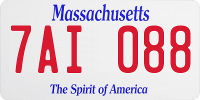 MA license plate 7AI088