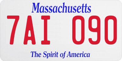 MA license plate 7AI090