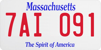 MA license plate 7AI091