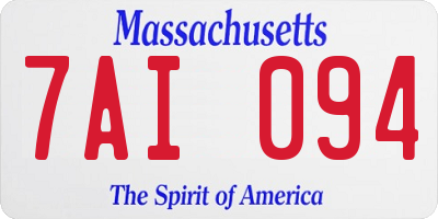 MA license plate 7AI094