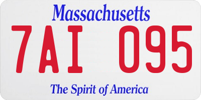 MA license plate 7AI095
