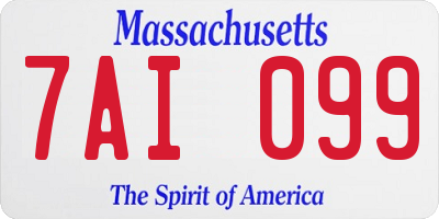 MA license plate 7AI099