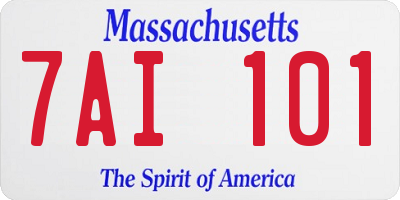 MA license plate 7AI101