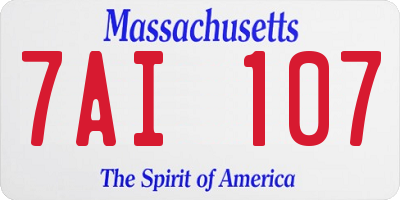 MA license plate 7AI107